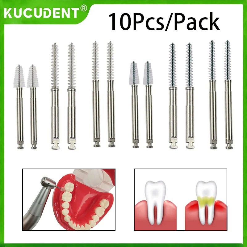 

10pcs Dental Root Clean Brush Tooth Interdental Cleaning Brushes RA Shank Long Short Sharp Teeth Clean Dentistry Instrument