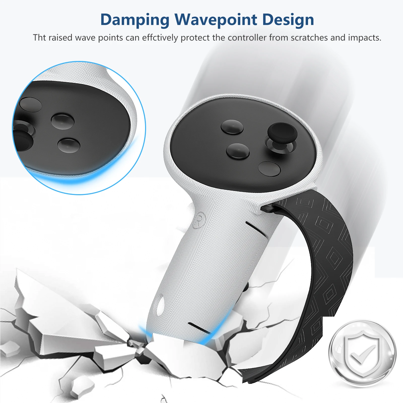 JYMEGOVR For Meta Quest 3s/Quest3 Removable Battery Cover Controller Handle Protective Case VR Accessory