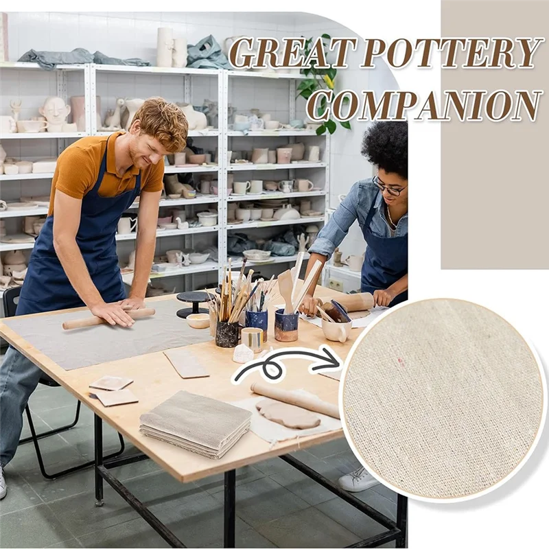 

2 шт., керамическая льняная ткань, гессианская глина, инструмент для скульптуры, моющаяся многоразовая ткань для краски, 39 х 59 дюймов-AT64