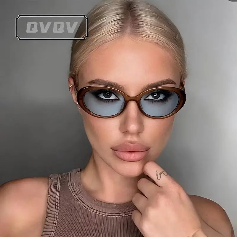 Vintage Small Oval Sunglasses for Women Brane Design Sun Glasses Female Popular Retro Punk Men Sunglass Outdoor Trendy Eyewear