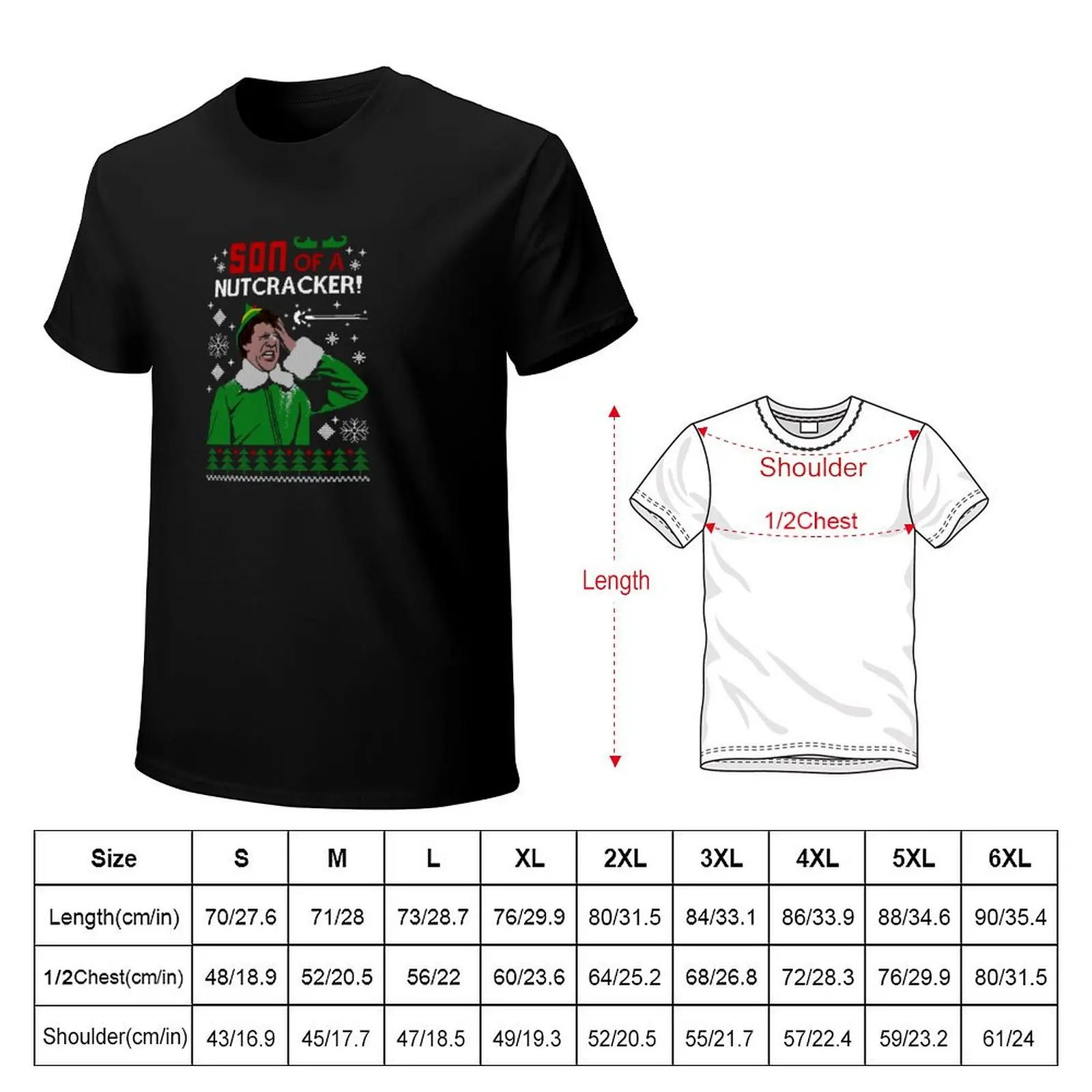 Son Of A Nutcracker Elf Ugly Christmas Sweater T-Shirt Outdoor Sports Lightweight Tee