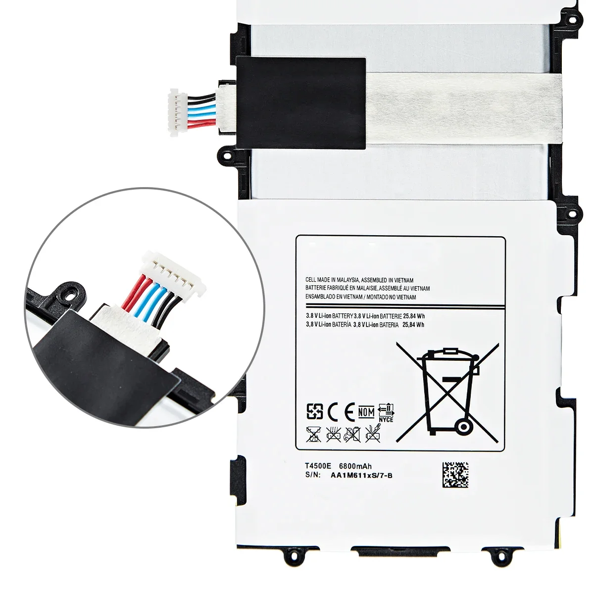 Brand New Tablet T4500C T4500E T4500K Battery 6800mAh For Samsung Galaxy Tab3  P5200 P5210 P5220 P5213 Batteries