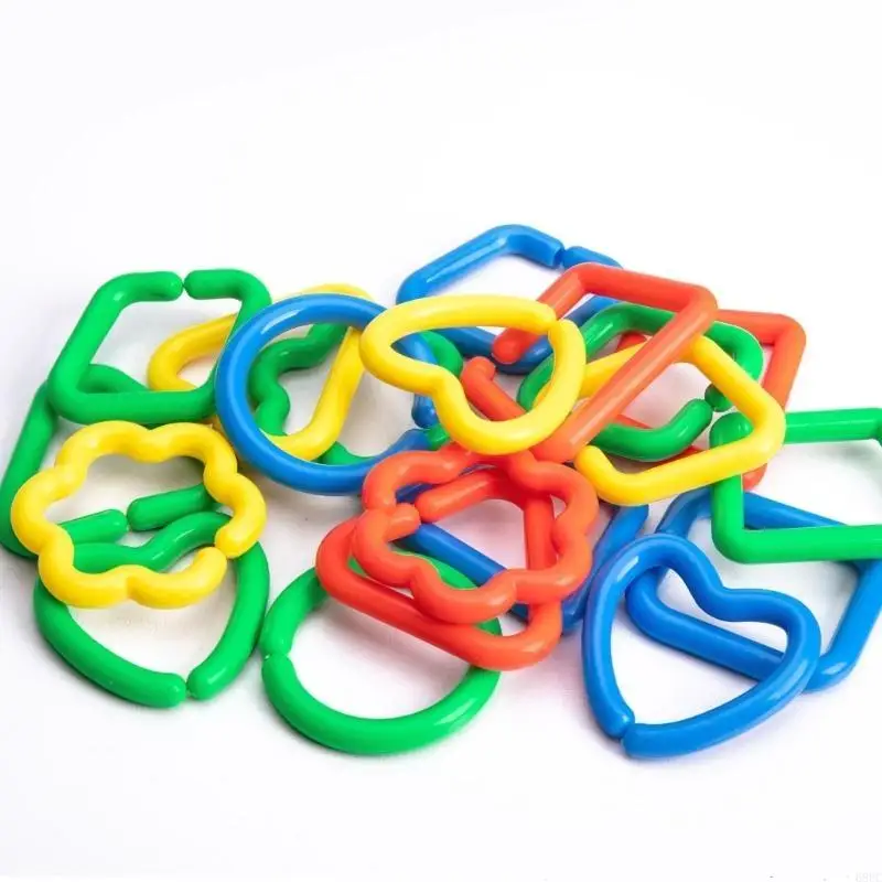 68UC 20 pièces Toy Toy Chaîne Plastic Clip Rainbow Rainbow Bird Cage Toy Link