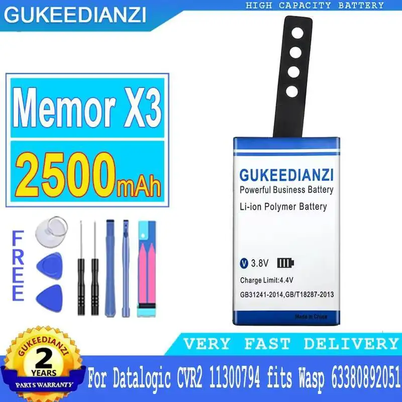 

Barcode Reader OR Data Acquisition Device Battery 2500Mah For Datalogic Memor X3 Cvr 2 11300794 Fits Wasp 63380892051