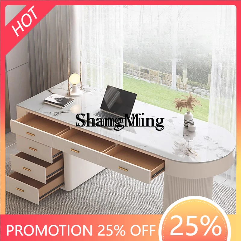FG good-looking  new rock slab desk light luxury modern desk home bedroom computer desk high sense