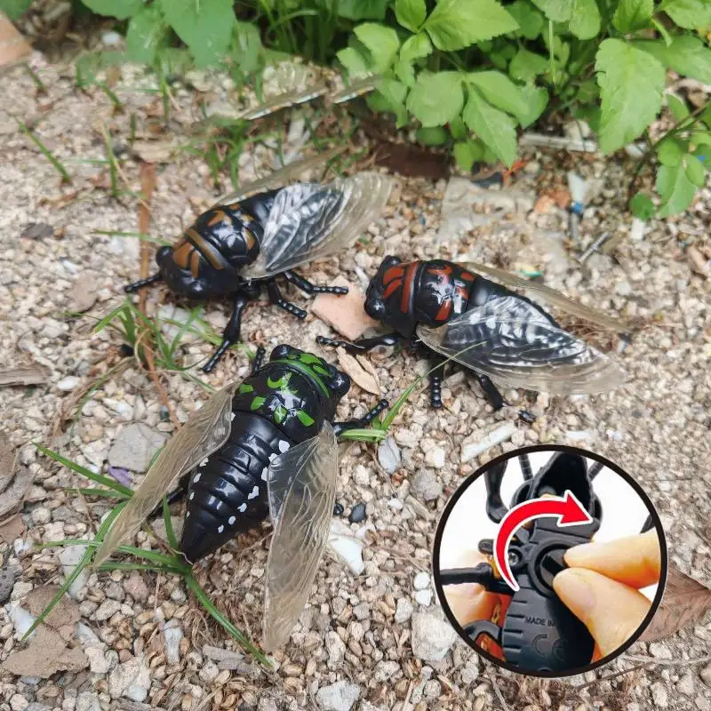 

1 Piece Creative Prankster Animated Insect Toy Model Wind Up Cicada Insect Bionic Toys Children's Plastic Animals Wind Up Toy