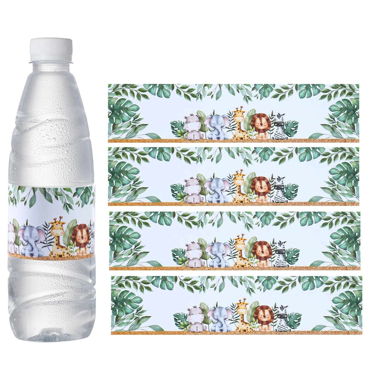 Jungle Animals Birthday Water Bottle Sticker Jungle Safari Birthday Party Decor Kids Wild One Party Supplies Baby Shower Favors