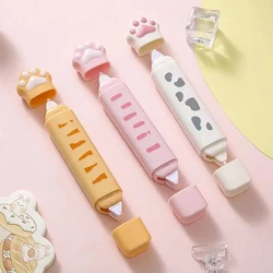 2 In 1 Cute Cat's Paw Portable Correction Tape Glue Creative Double Head Painting With Adhesive Tape School Office Stationery