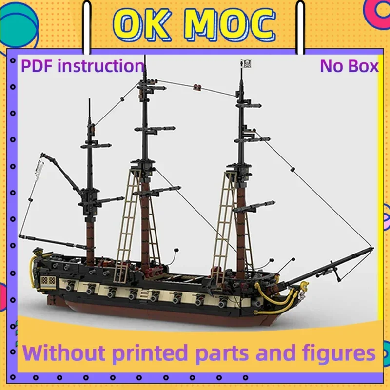 

Moc Building Bricks Military Ship Model Privateer Frigate Technology Modular Blocks Gifts Christmas Toys DIY Sets Assembly