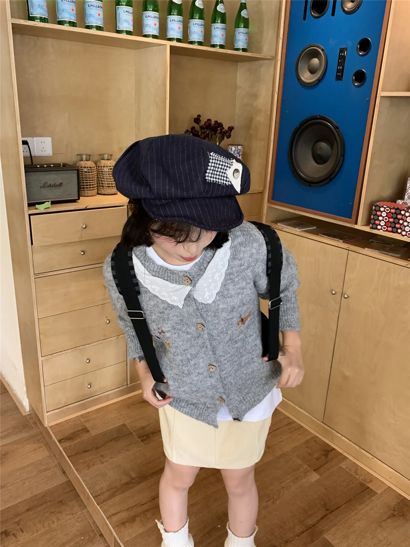 الحلو القلب منفذها ey المطرزة الدانتيل تقليم عقدة سترة سترة المرأة الخريف الشتاء ملابس خارجية صغيرة الحجم #3