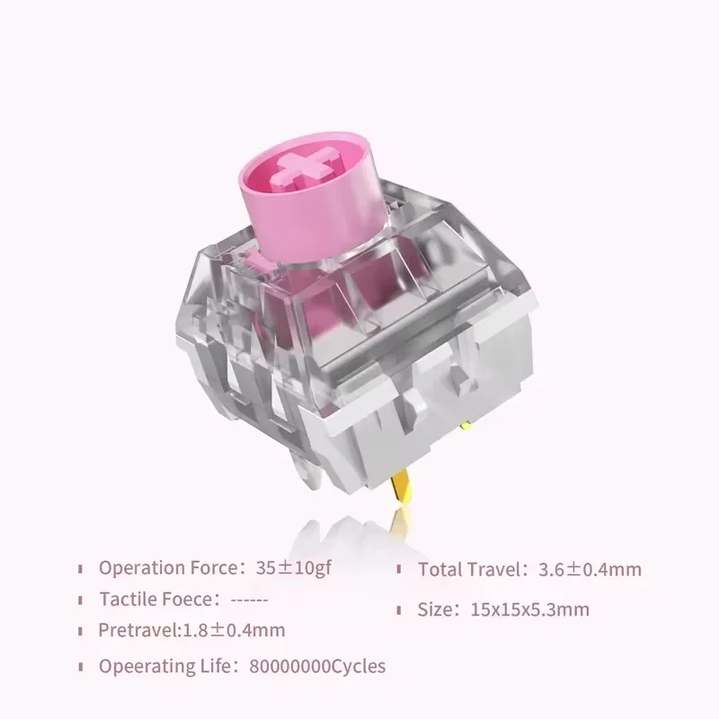 Kailh Box Silent Pink Switch Mechanical Keyboard Switch Office Waterproof And Dustproof Linear SMD MX 3Pin Switchs Hot Swap
