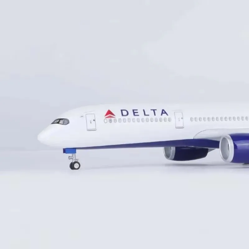 

1/142 Scale 47CM Airplane Airbus A350 Delta Airways Model With lights and wheels Diecast Resin Plane Collection Gifts