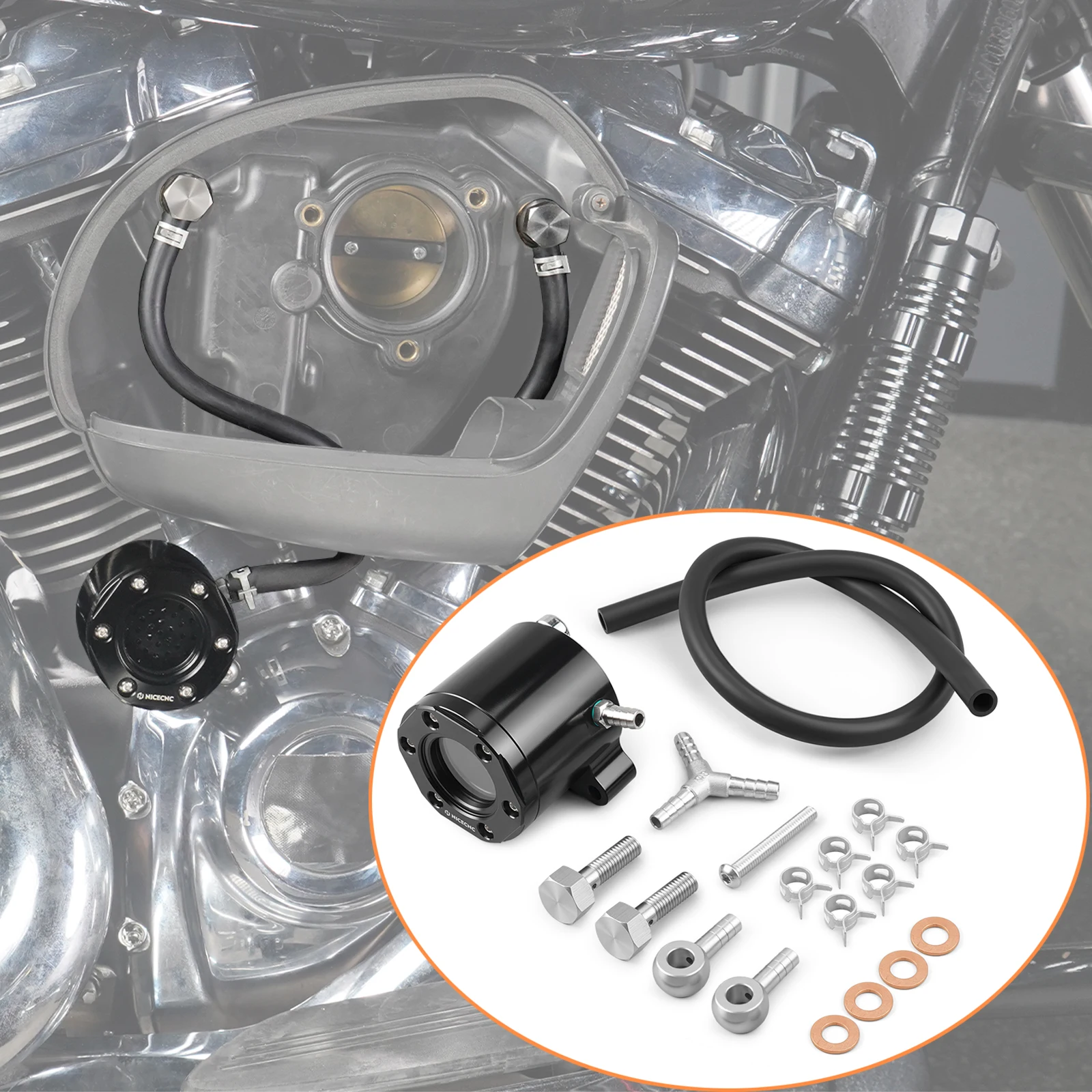 

NICECNC External Breather Kit for Harley Low Rider S/ST 117 FXLRS/ST 2022-2024 Street Bob FXBBS 114 21-24 Breakout FXBR 2023-24