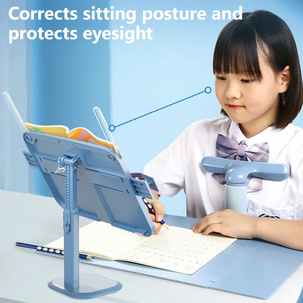 M & G-Suporte Multifuncional Leitura Suporte, Desktop Lifting Device, Anti Low Head, Student Book Stands, Rosa, Azul