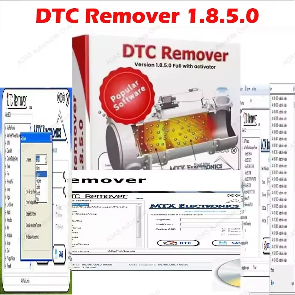 

Newest DTC Remover 2024 OBD2 Software for KESS KTAG FGTECH MTX 1.8.5.0 with Keygen 9 Extra ECU Tuning SW for ECU Fault Removal