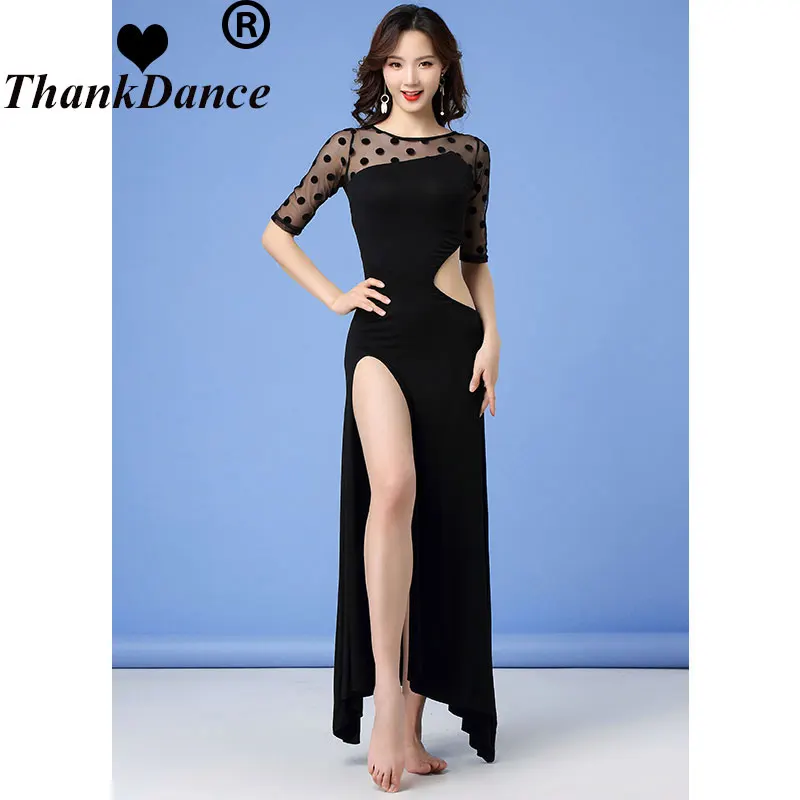 Oosterse Dans Pak Split Rok Praktijk Kleding Elegante Buikdans Rumba Samba Pak Performance Kleding Modal Bachata Jurk