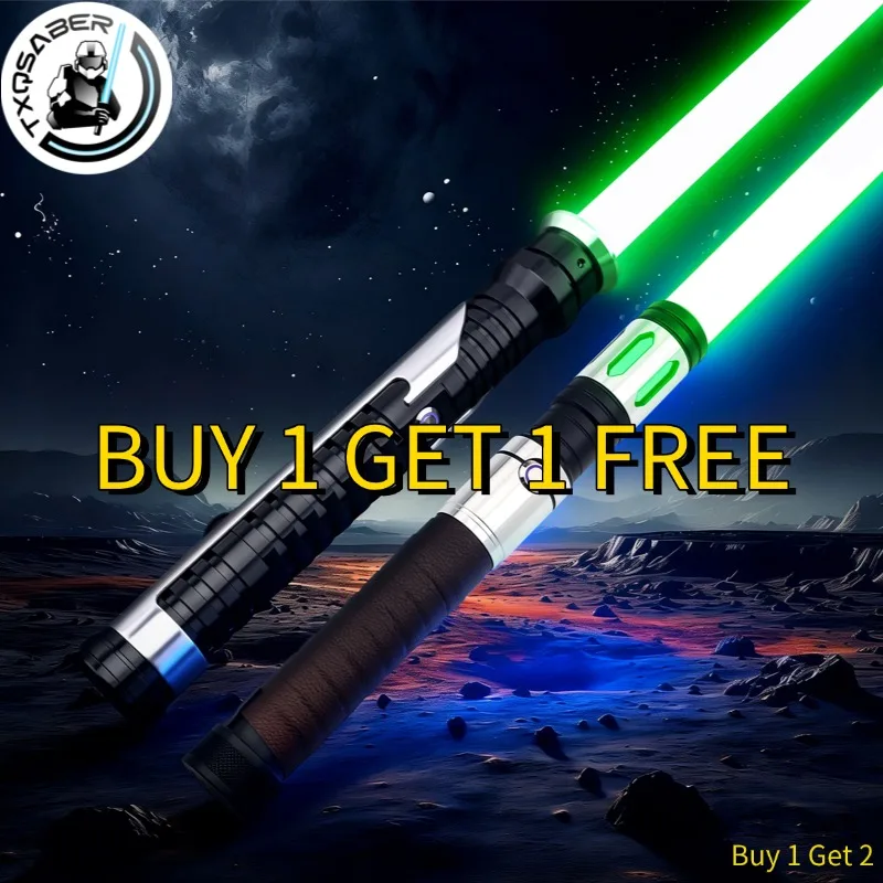 

TXQSABER Qui-Gon SE Smooth Swing Lightsaber Heavy Dueling Metal Hilt Colors Change Soundfonts Laser Sword Toys-Free RGB saber