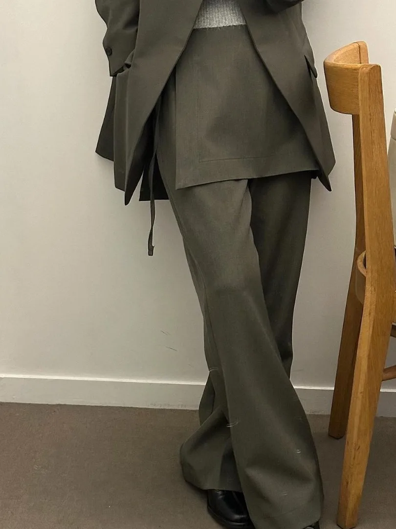 Fashionable Early Autumn Chic Tuxedo Pants Women's Micro Flared Casual Versatile High Waist Polyester Fibre Online Exclusive
