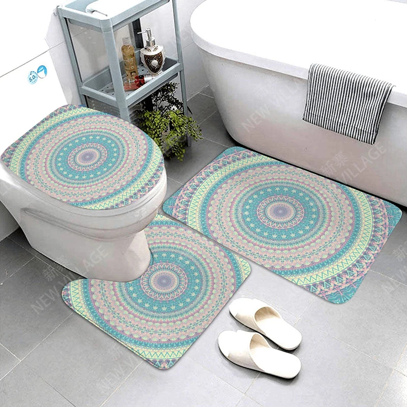 Anti-slip Bath Mats Bathroom Shower Mat Decor Absorbent Foot Mat Entrance Bathtub toilet rug Morocco vintage Persia boho Mandala