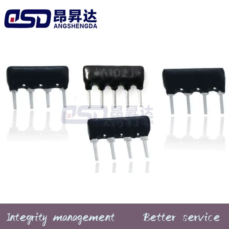 10PCS Straight-inserted array resistor 4A103G 4 pins 10K RP4 103J Array resistor A103J