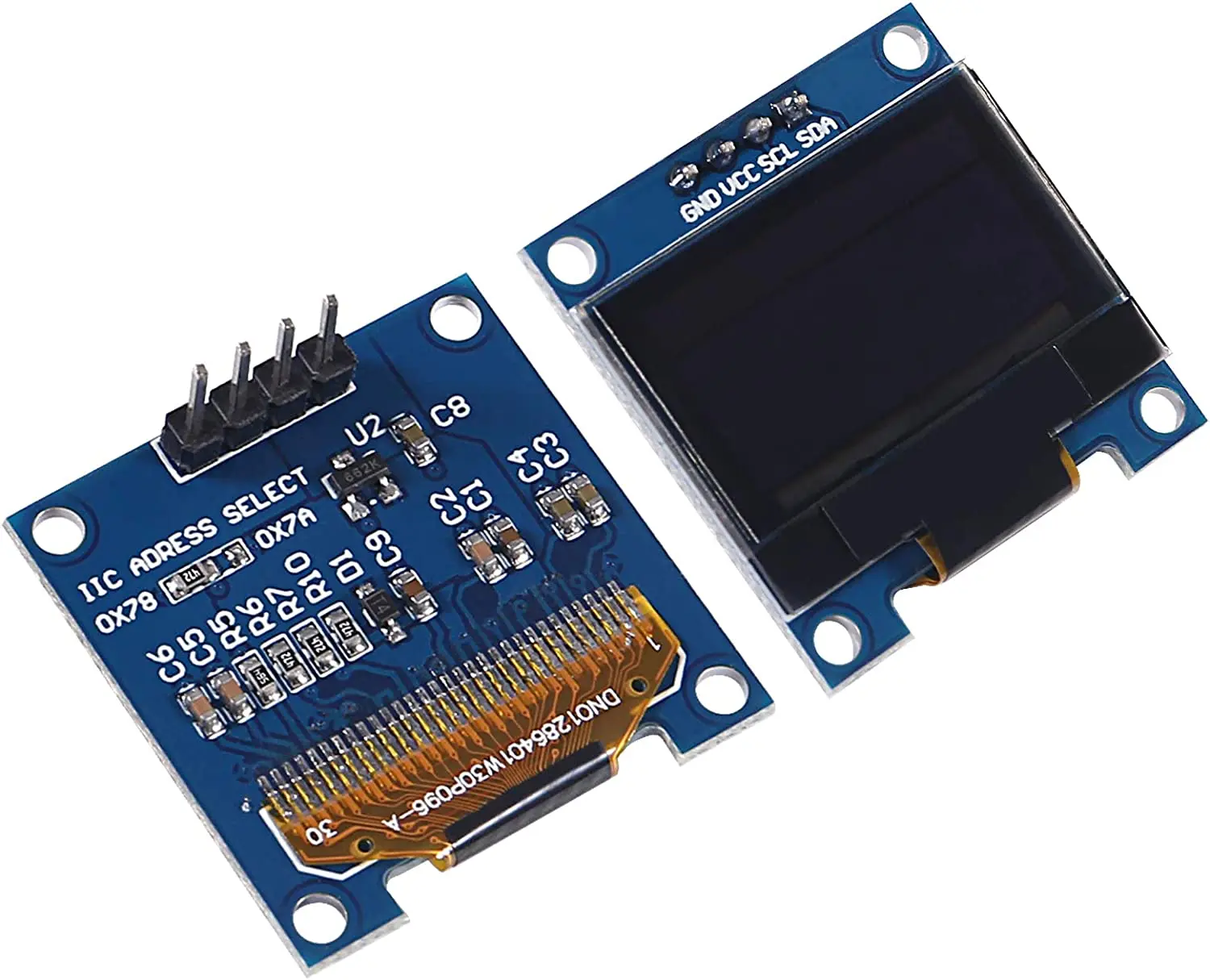 2pcs 0.96" OLED Module I2C IIC Serial 12864 128X64 OLED Display Module with SSD 1306 Driver