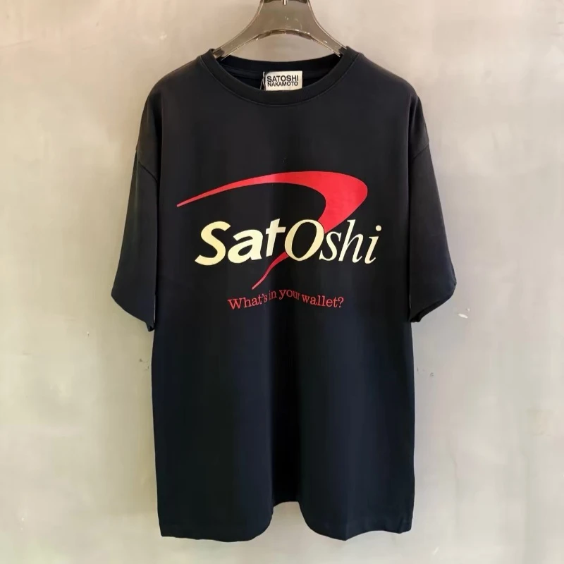 Satoshi Nakamoto Black Shirts Men Women High Quality American Vintage White Tie-dyed T-shirts