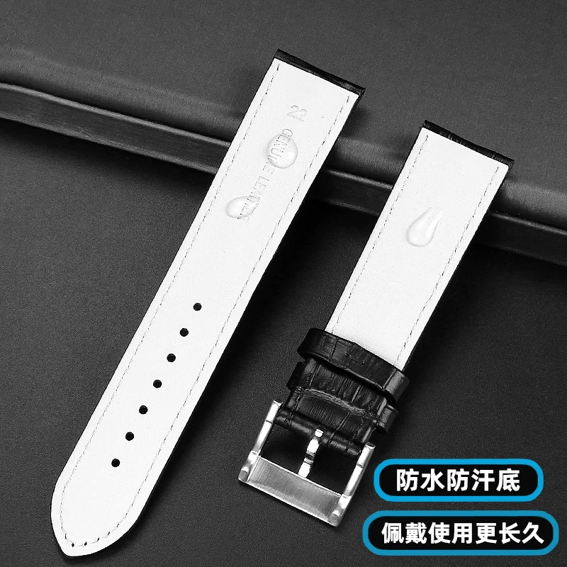 Genuine Leather Cowhide Watch Band For Hamilton Jazzmaster H32705551  H32625555 H32705521 Strap 20mm 22mm Universal Waterproof