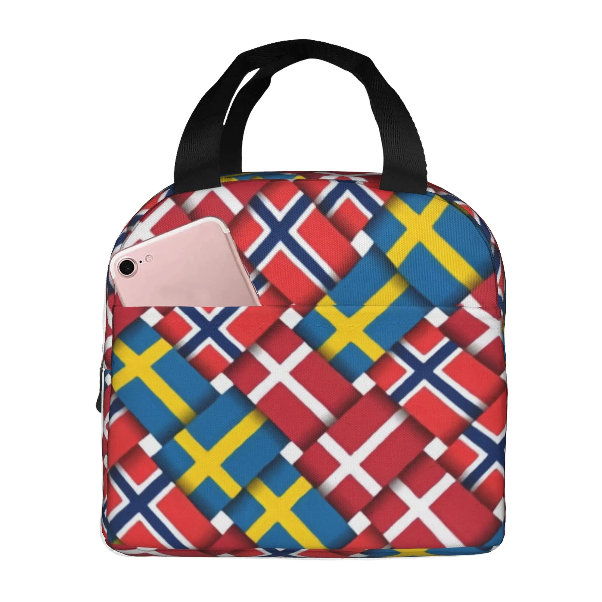 Cute Norway Scandinavian Flag Weave Pencil Cases for Boys Girls  Large Capacity Pen Box Bag School Accessories