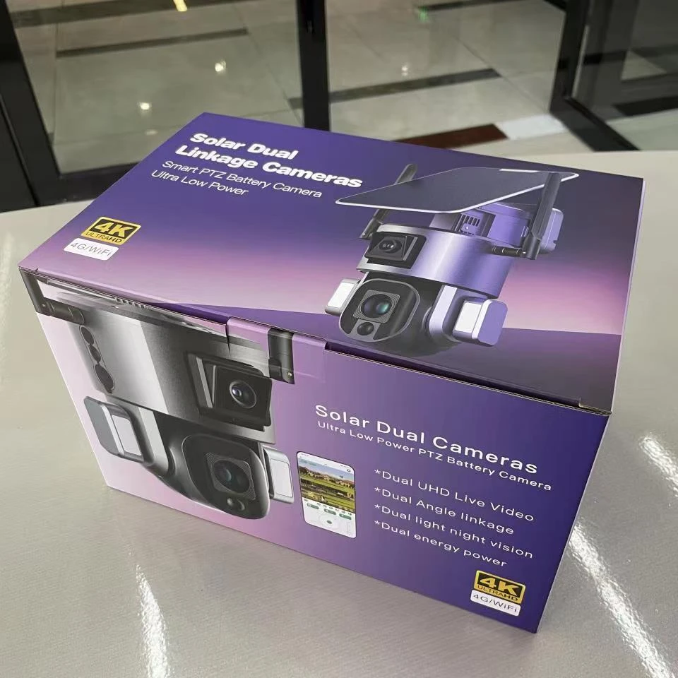 New Model Y5 Camera Outdoor Is A 4k Dual-lens, With Solar Outdoor Wifi Camera, With Waterproof Function Customized Logo