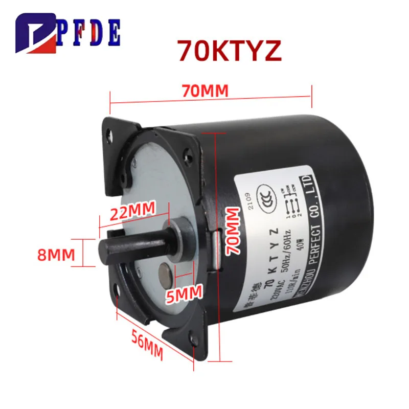 160KG 70KTYZ 40W AC110V220V AC 영구 자석 동기 모터 CW/CCW 저속 모터 2.5/5/10/15/20/30/50/60/80/110rpm