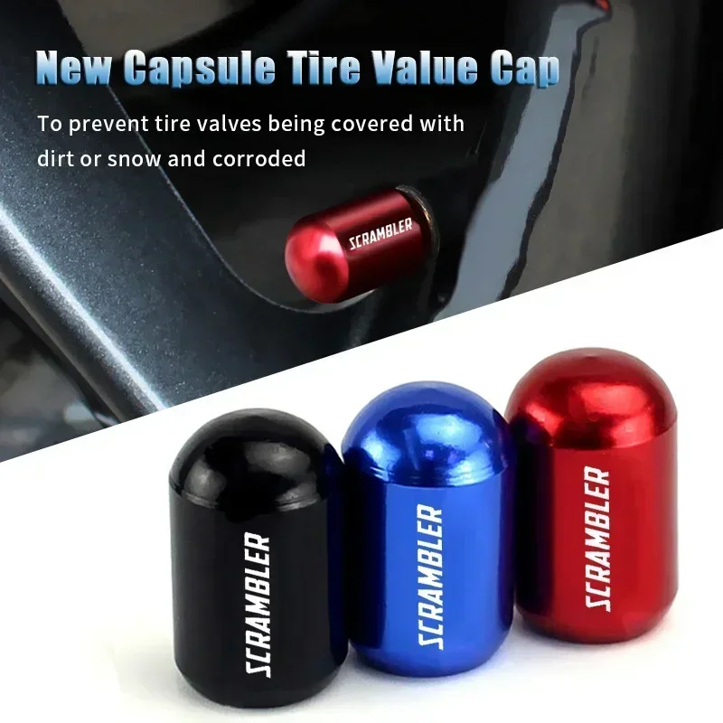 2pcs Motorcycle Tire Valve Stems Cap Tires Cover Wheel for Ducati Scrambler 400 800 1100 2025 2026 2023 Universal Accessories