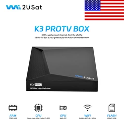 We2uSat K3 PRO TV BOX 6K HDR Android 10.0 with built-in Wi-Fi antenna, you can watch all US terrestrial channels without Interne