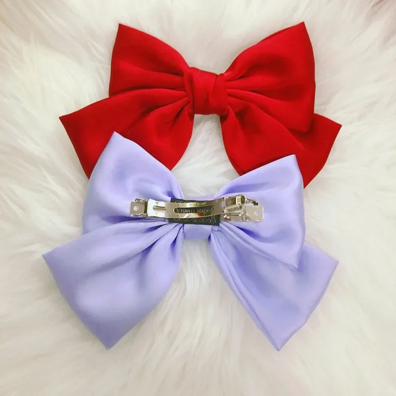 Mode Einfarbig Satin Band Grips Große Große Schleife Haarnadel Für Frauen Mädchen Trendy Haar Clip Nette Haarspange Haar Zubehör – Detail 20