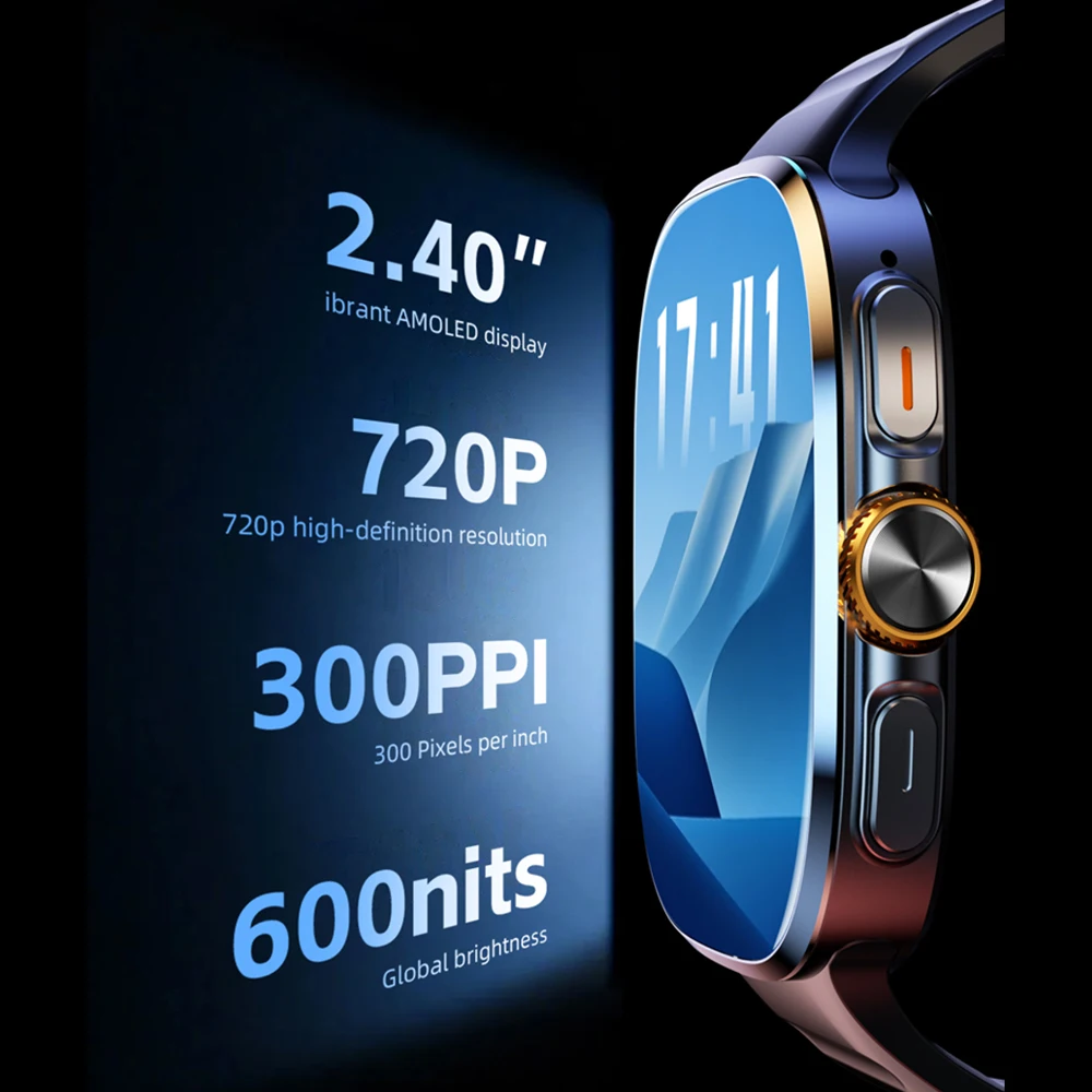 3GB + 32GB RAM 5G / 4G ساعة ذكية 2.4 بوصة AMOLED 1100mah بطارية 200W كاميرا GPS WIFI Google APPS تنزيل Smartwatch Android 10 #4