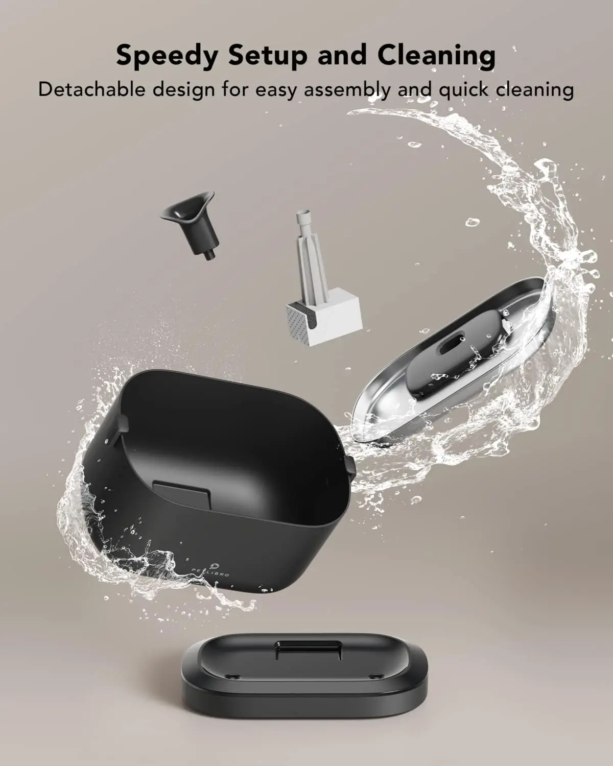 Фонтан для кошек, Беспроводной фонтан для воды для домашних животных на батарейках, Фонтаны для воды с док-станцией 2,5 л/84 унций для кошек в помещении,