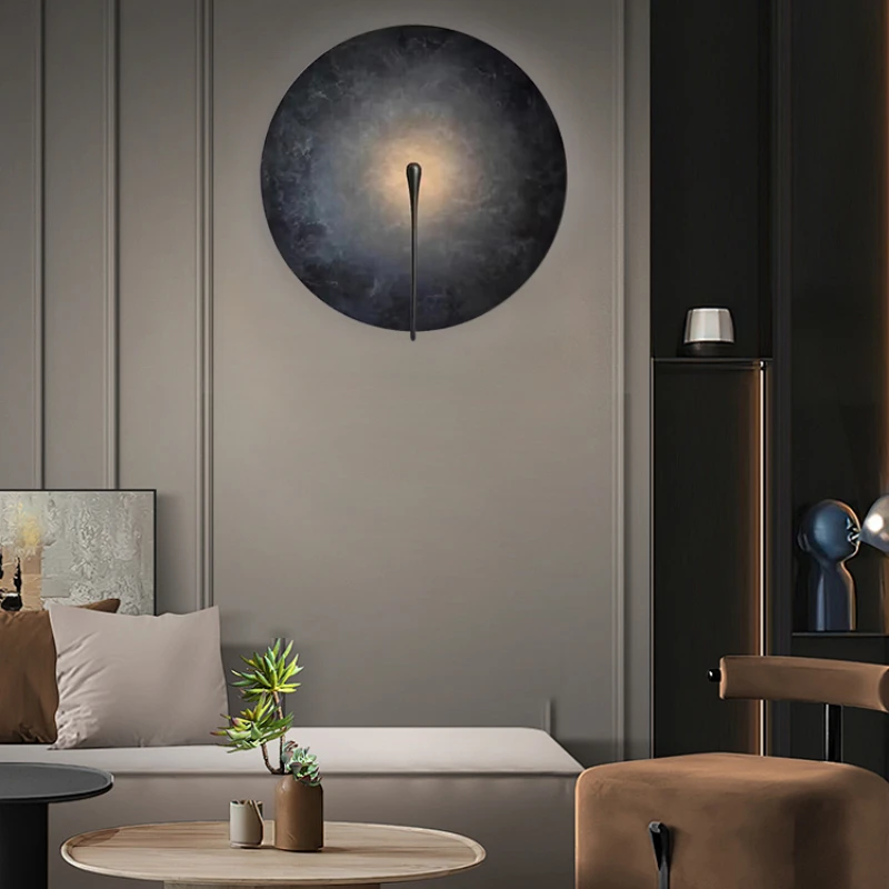

Cosmic wall Light Artistic round disc lamp vintage circular stainless steel lamp living room Corridor Aisle Background Light