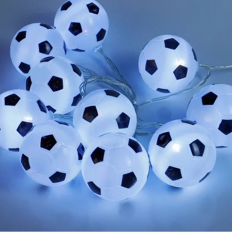 Sports Football Theme Fairy String Light Bedroom Garden 1.5m 10 LED Hanging Lights for Soccer Ball Birthday Party Favors Decor