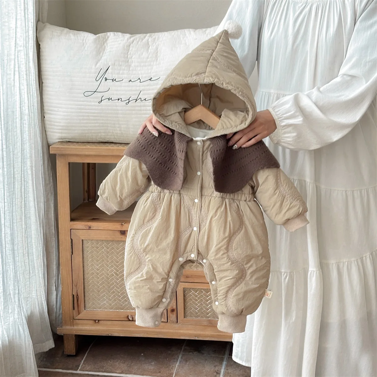 

Toddler Girls Rompers New Winter Solid Color Thicken Warm Kids Boys Bodysuits New Winter Versatile Newborn Girls Jumpsuits