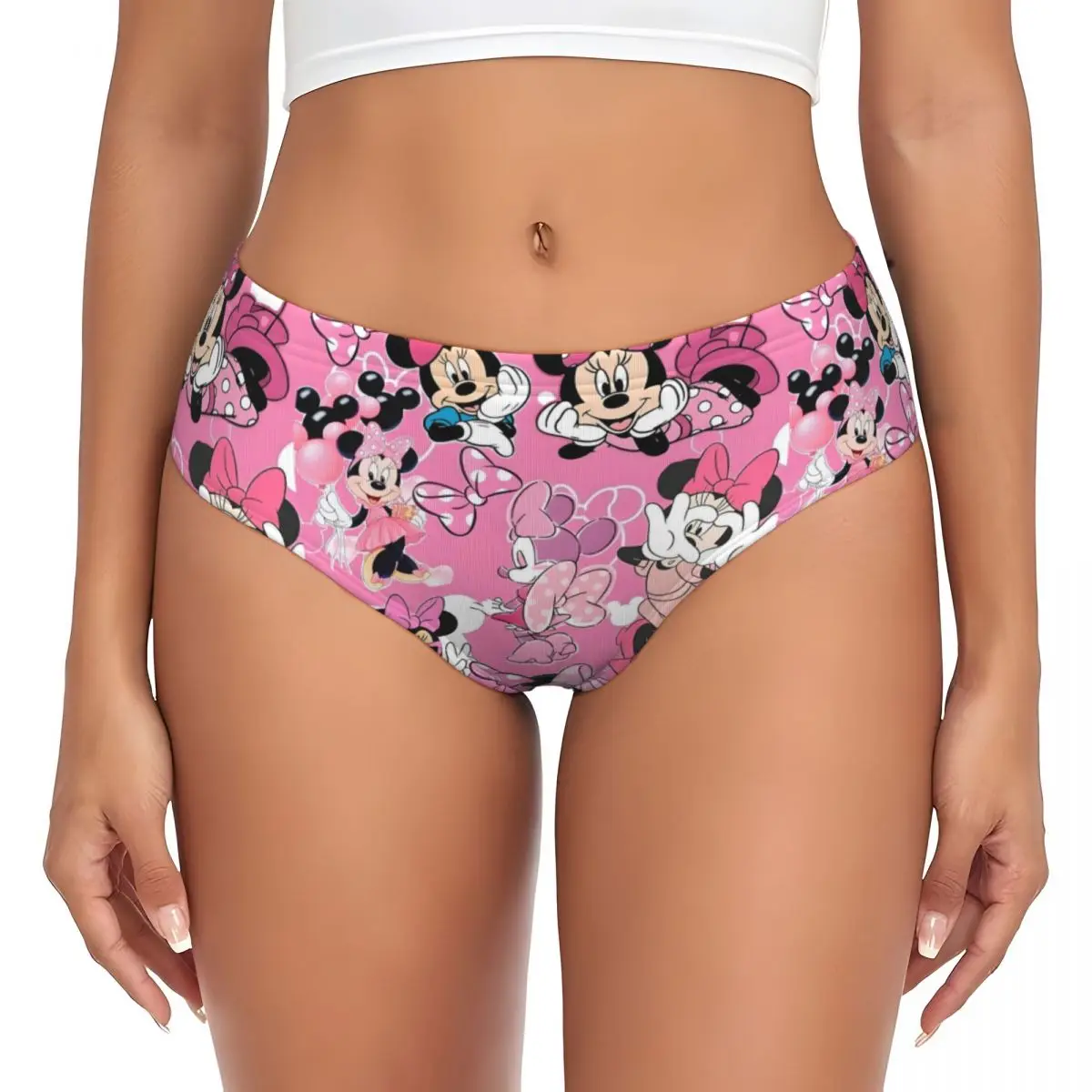 Donne personalizzate Topolino Minnie Cartoni animati Animazione Mutandine Intimo femminile Slip caldi traspiranti Mutande