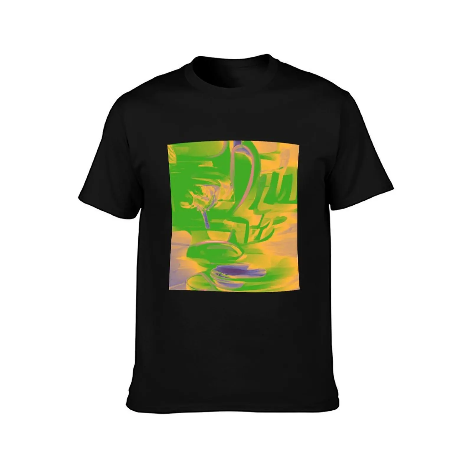 Sunlit Meadow: Cheerful Yellow and Green Pattern Desig T-Shirt, Summer Casual Cotton Tee, Oversized Streetwear Tops, 100% Cotton