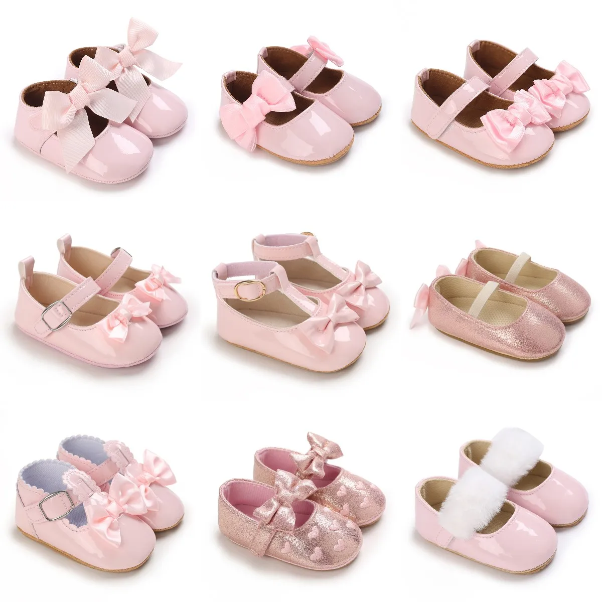 VALEN SINA New Baby PU Leather Baby Boys and Girls Baby Moccasins Moccs Shoes Bow Tassel Rubber Sole Anti slip Shoes Baby Walkin