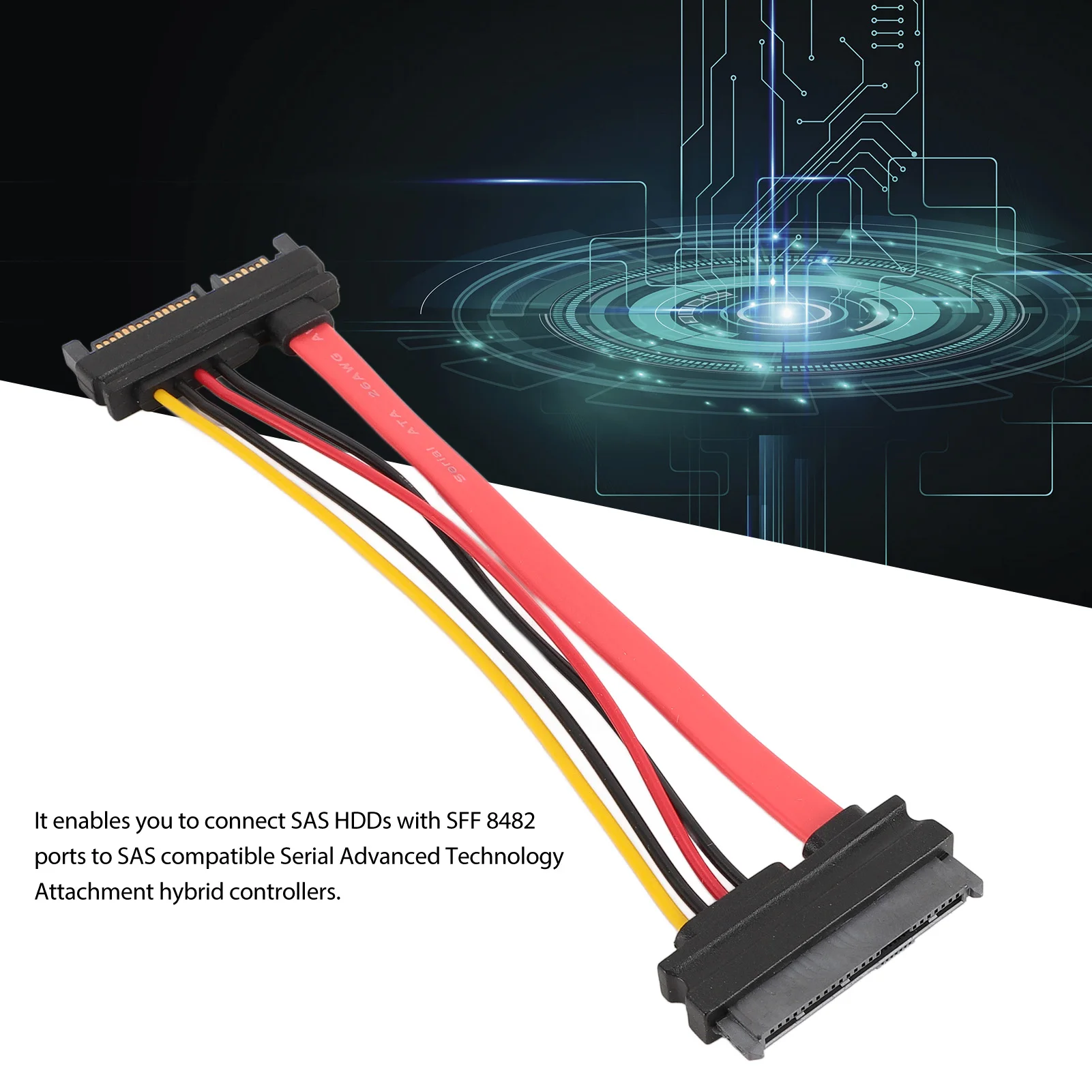 SATA22P M/SAS29P F オス - メス延長ケーブル SATA7 15ピン ハードディスクデータ電源延長ケーブルコネクタ SFF 8482 0.15m