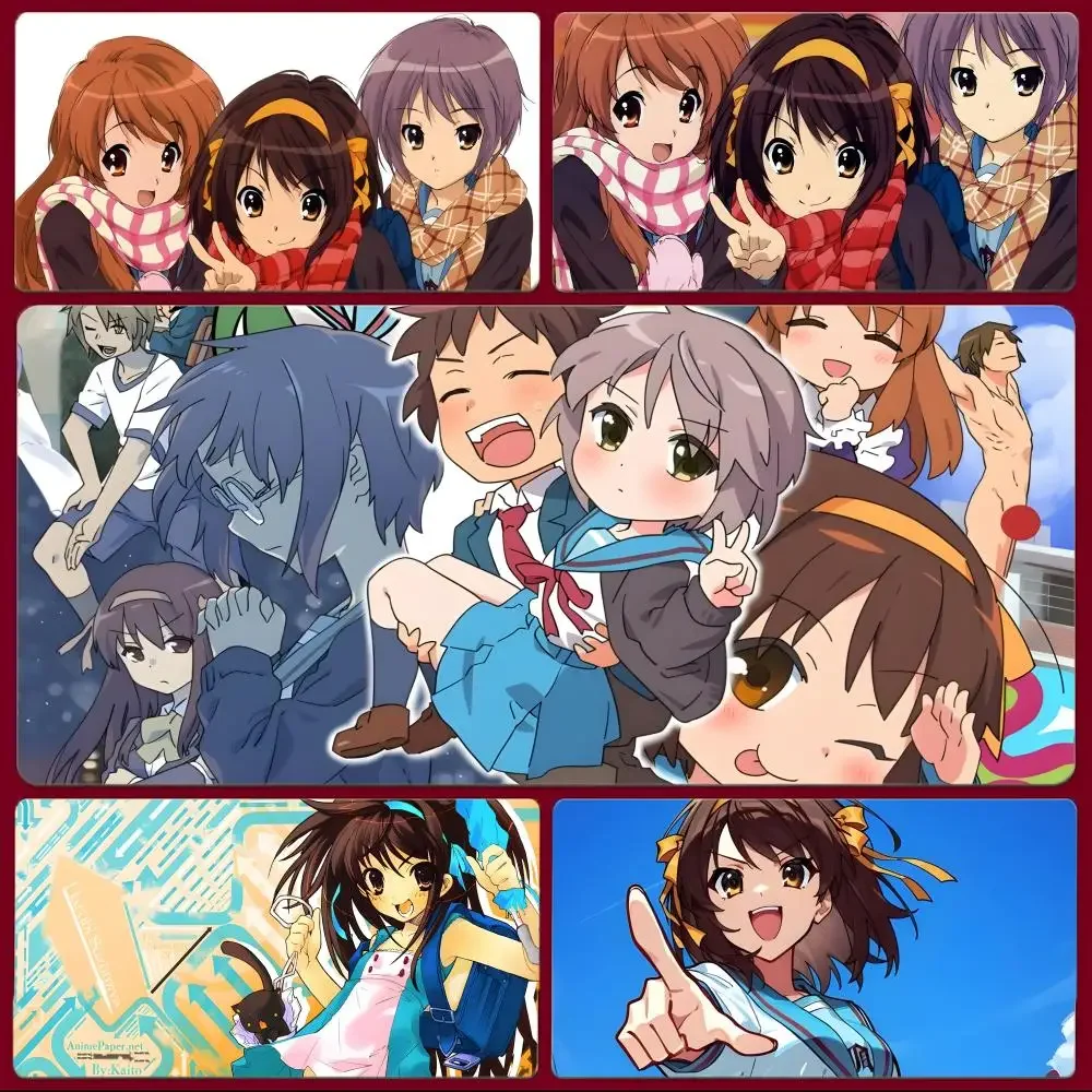Gentle Art Suzumiya Haruhi No Yuuutsu Mouse Pad Large Gaming Mousepad with Stitched Edges Thickened Desk Mat PC