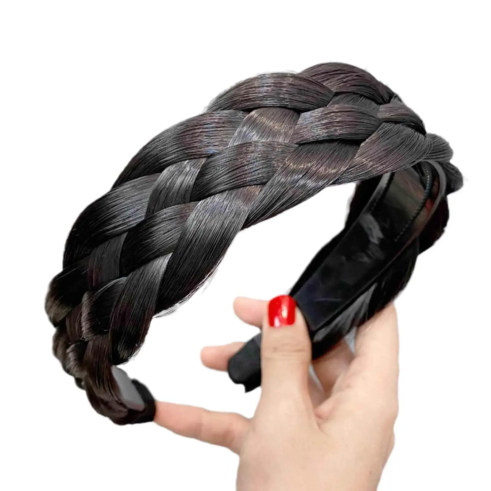 Bohemian Wig Braid Headband Fashion Girls Twisted Braid Toothed Braided Hair Fishbone Non-slip Style Hoop Accessories Artif Y9H5