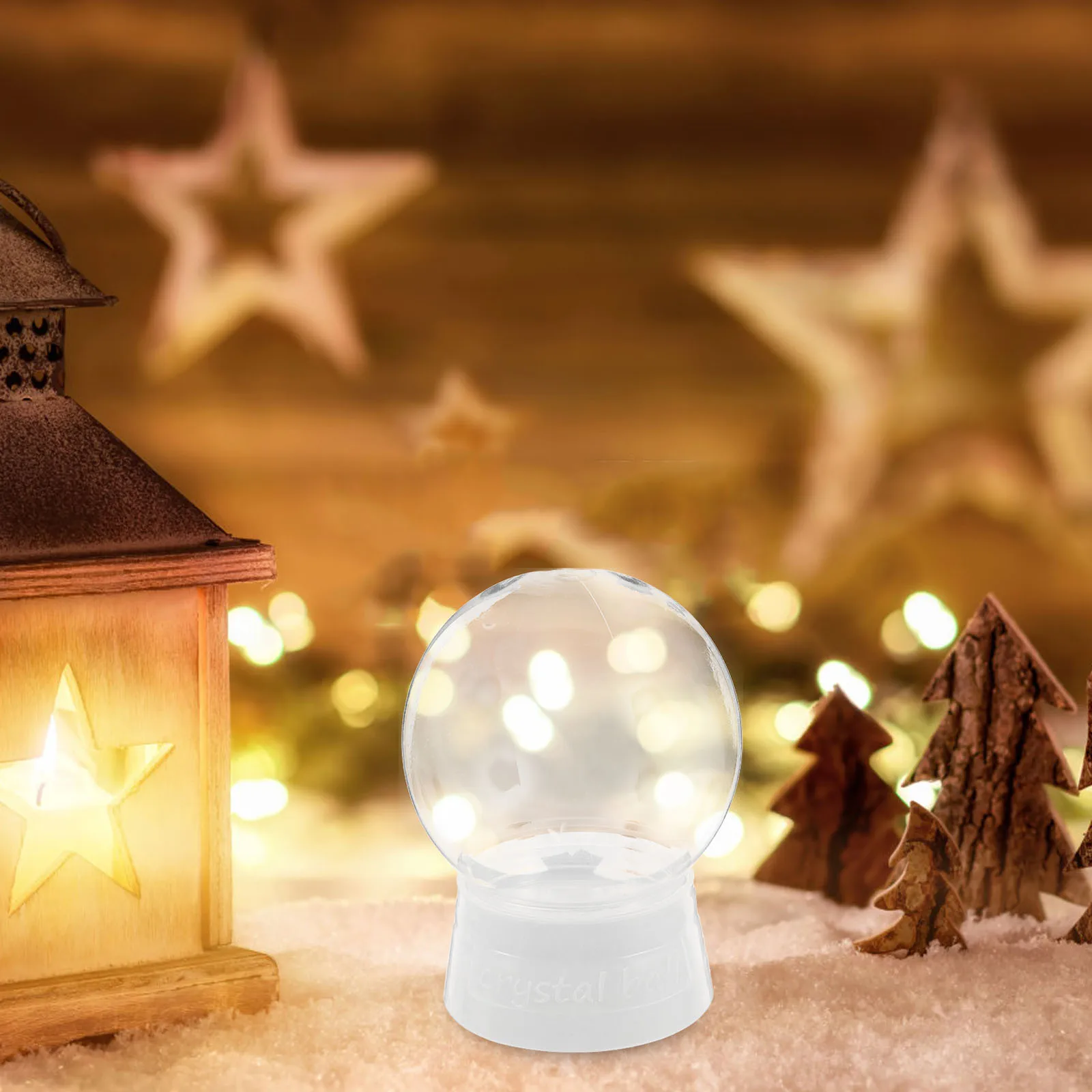 

6pcs Diy Empty Snow Kit 270Ml Transparent Plastic Water Globe For Christmas Decorations Craft Projects Romantic Home