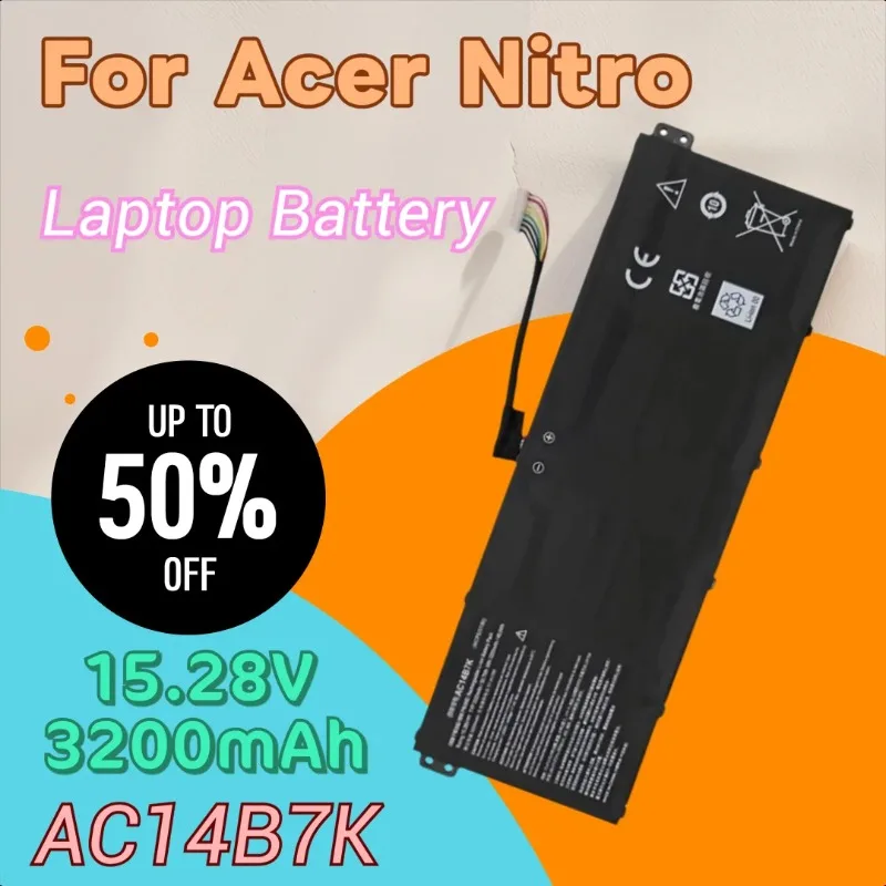 

New 4ICP5/57/80 Laptop Battery 15.28V 3200mAh for Acer Nitro 5 AN515-42 Swift SF314-52 SP515-51GN AC14B7K