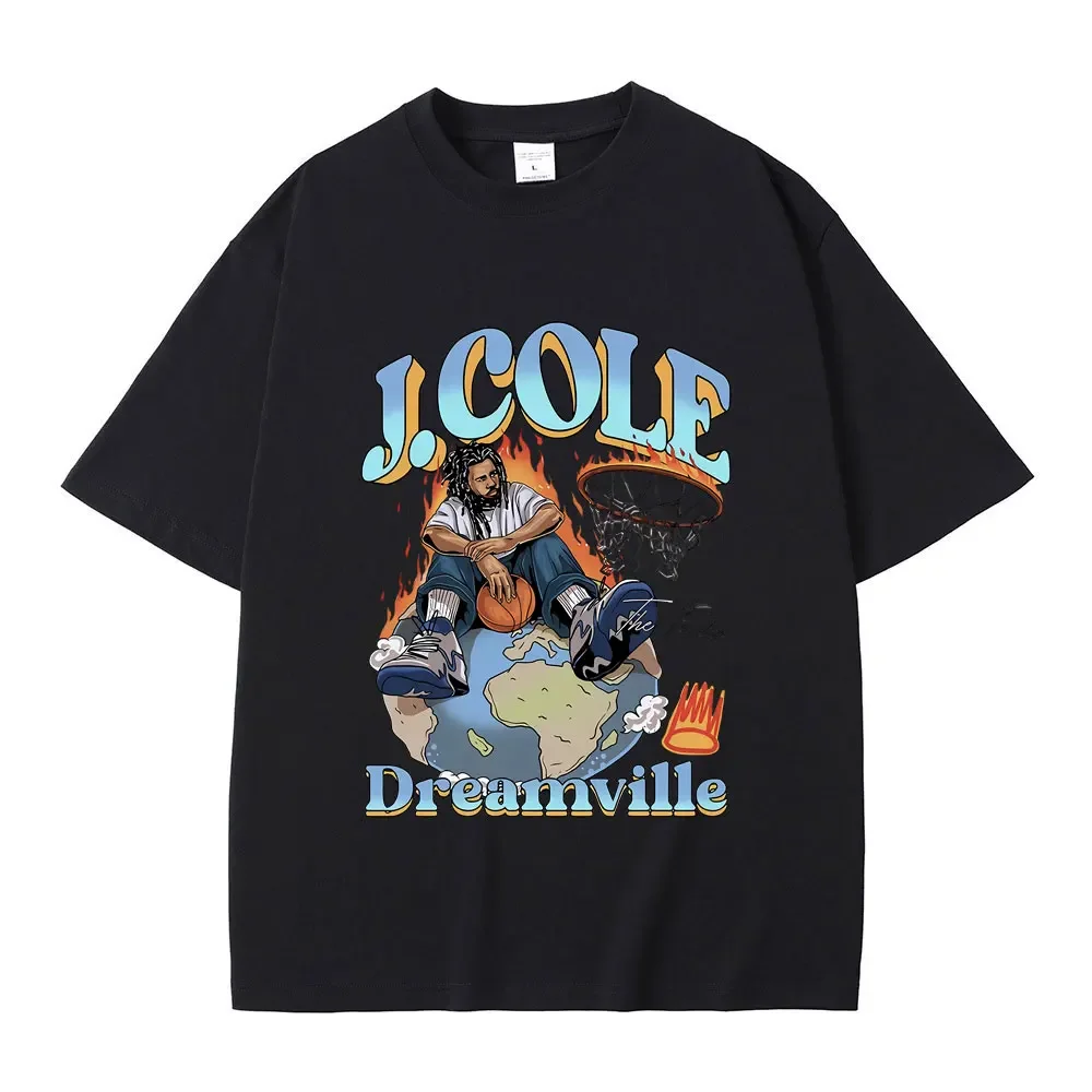 Best Famous Rapper The Fader Dreamville Graphics Tshirt Men Hip Hop Vintage Tees Male Fashion Oversized T-shirt heavyweight 2024