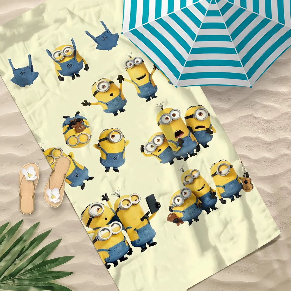 

Милое мультяшное полотенце M-Minions-ES, мягкий подарок для бассейна для путешествий, тренажерного зала, душа, кемпинга, быстросохнущее спортивное большое пляжное полотенце
