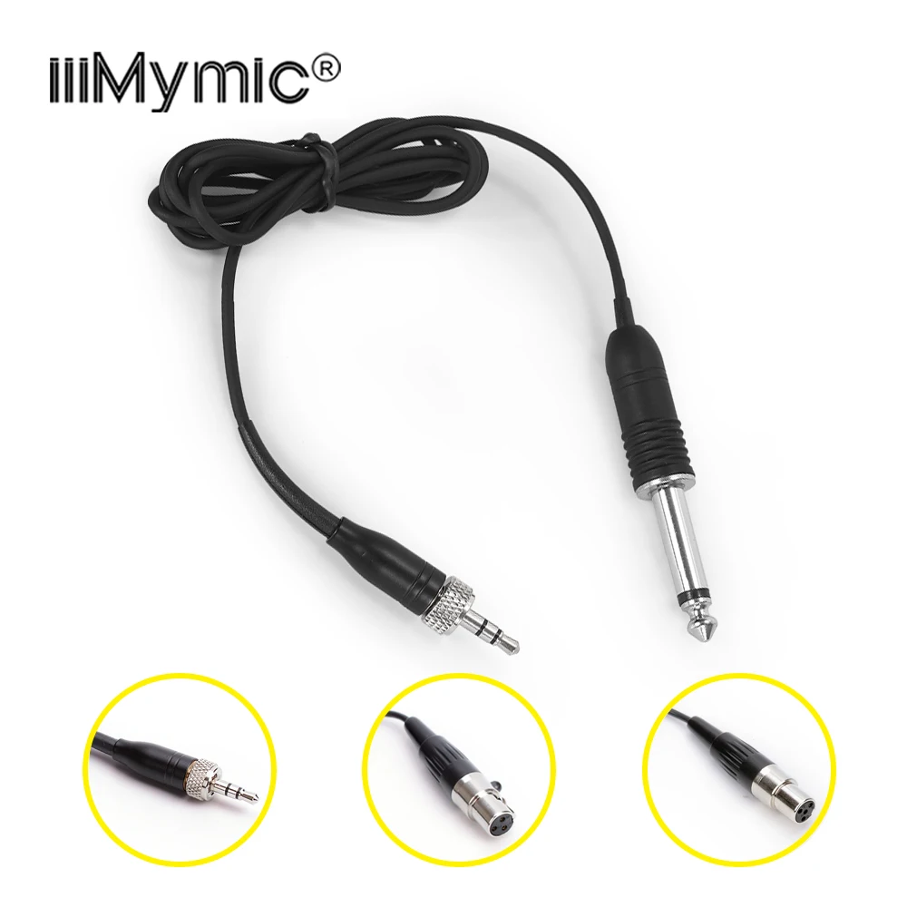 Iiimymic Guitar Bass Cable Instrument Music Cable 3Pin 4Pin 3.5mm Jack to 1/4 6.5mm for Shure AKG Sennheiser Wireless Bodypack