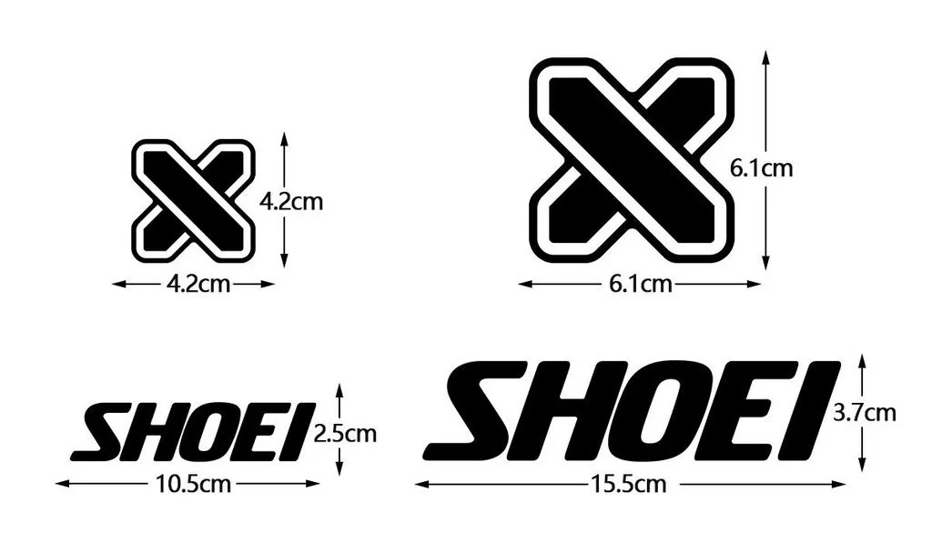 4PC Für SHOEI Logo Reflektierende Vinyl Motorrad Helm Aufkleber für X Spirit III X Fourteen Neotec II Custom Aufkleber – Detail 6